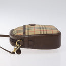 Burberrys Nova Check Shoulder Bag Canvas Beige Gold Auth 118605-4