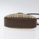 Burberry Nova Check Umhängetasche Canvas Beige Gold Auth 118605-5