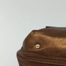 Salvatore Ferragamo Gancini Sofia Hand Bag Leather 2way Brown Gold Auth 118607-9