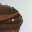 Salvatore Ferragamo Gancini Sofia Hand Bag Leather 2way Brown Gold Auth 118607-16