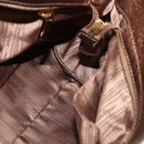 Salvatore Ferragamo Gancini Sofia Hand Bag Leather 2way Brown Gold Auth 118607-19