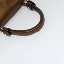 Salvatore Ferragamo Gancini Sofia Hand Bag Leather 2way Brown Gold Auth 118607-7