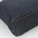 Christian Dior Tote Bag Denim Navy Gold Auth 118610-16