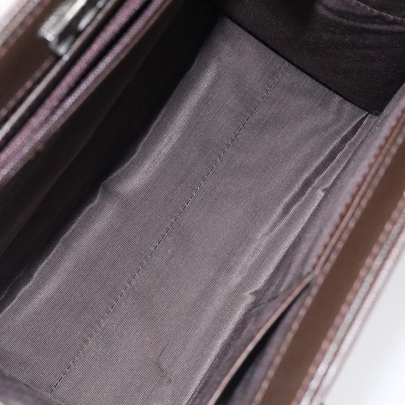 BURBERRY Nova Check Hand Bag Canvas Beige Silver Auth 118612