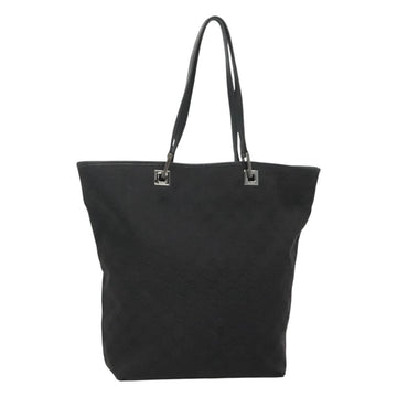 GUCCI GG Canvas Tote Bag Black Silver 31243 Auth 118617