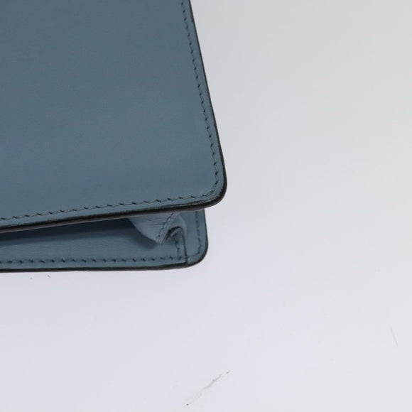 PRADA Shoulder Bag Leather Light Blue Silver Auth 118618