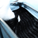 PRADA Shoulder Bag Leather Light Blue Silver Auth 118618-12