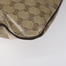 GUCCI GG Crystal Shoulder Bag Coated Canvas Beige Gold 190628 Auth 118619-17