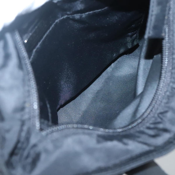 PRADA Hand Bag Nylon Black Silver Auth 118620