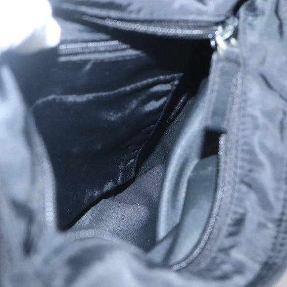 PRADA Hand Bag Nylon Black Silver Auth 118620