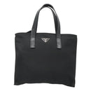 PRADA Hand Bag Nylon Black Silver Auth 118620-13