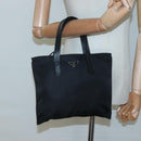 PRADA Hand Bag Nylon Black Silver Auth 118620-22