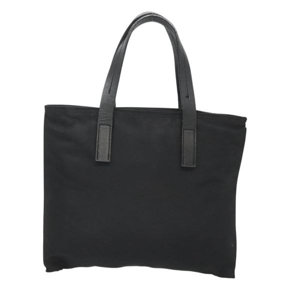 PRADA Hand Bag Nylon Black Silver Auth 118620