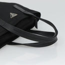 PRADA Hand Bag Nylon Black Silver Auth 118620-7