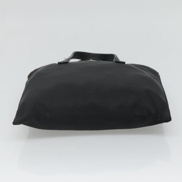 PRADA Hand Bag Nylon Black Silver Auth 118620