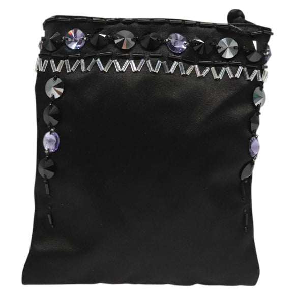 PRADA Shoulder Bag Nylon Black Silver Auth 118631