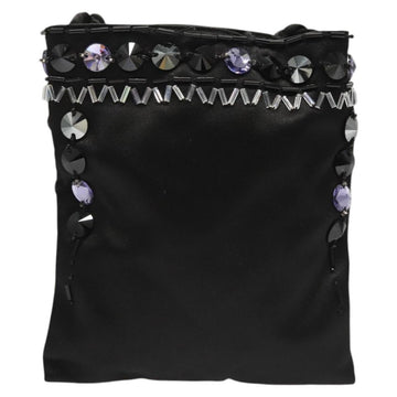 PRADA Shoulder Bag Nylon Black Silver Auth 118631 - 0