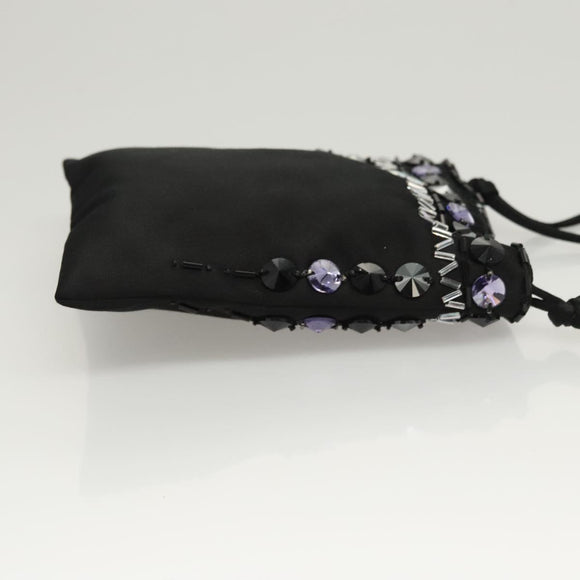 PRADA Shoulder Bag Nylon Black Silver Auth 118631