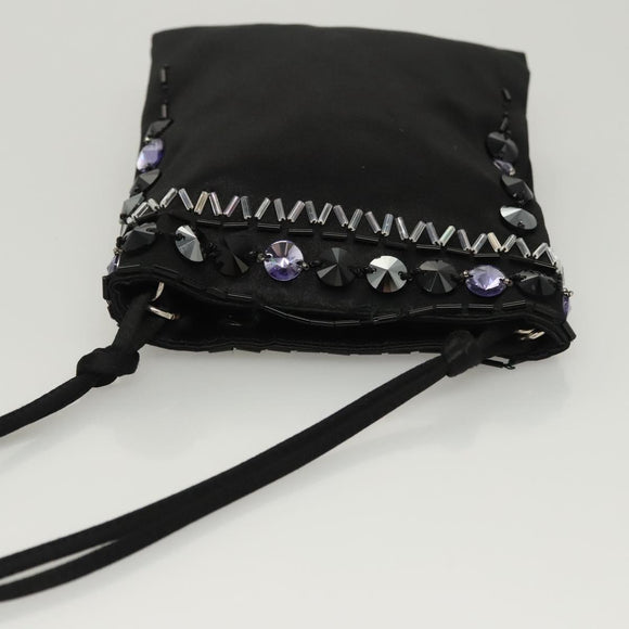 PRADA Shoulder Bag Nylon Black Silver Auth 118631