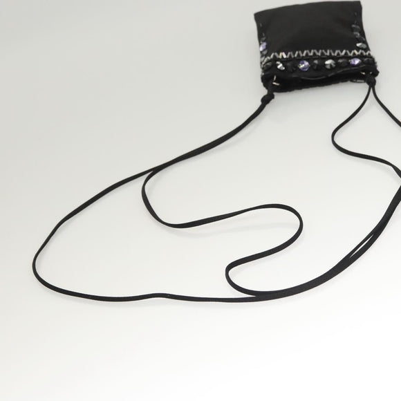 PRADA Shoulder Bag Nylon Black Silver Auth 118631