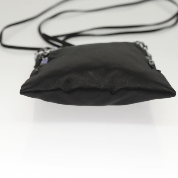 PRADA Shoulder Bag Nylon Black Silver Auth 118631