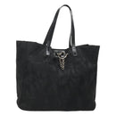 Salvatore Ferragamo Tote Bag Nylon Black Silver Auth 118636-1