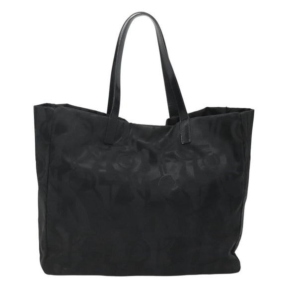 Salvatore Ferragamo Tote Bag Nylon Black Silver Auth 118636