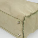 PRADA Tote Bag Nylon Khaki Silver Auth 118637-9