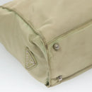 PRADA Tote Bag Nylon Khaki Silver Auth 118637-14