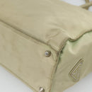 PRADA Tote Bag Nylon Khaki Silver Auth 118637-15