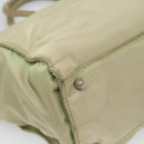 PRADA Tote Bag Nylon Khaki Silver Auth 118637-16