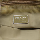 PRADA Tote Bag Nylon Khaki Silver Auth 118637-18