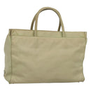 PRADA Tote Bag Nylon Khaki Silver Auth 118637-1