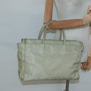 PRADA Tote Bag Nylon Khaki Silver Auth 118637-23