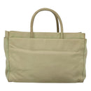 PRADA Tote Bag Nylon Khaki Silver Auth 118637-2