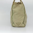 PRADA Tote Bag Nylon Khaki Silver Auth 118637-3