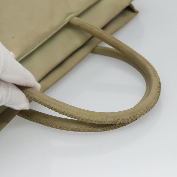 PRADA Tote Bag Nylon Khaki Silver Auth 118637