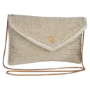Christian Dior Shoulder Bag beads Silver Auth 118639V-1