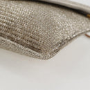 Christian Dior Shoulder Bag beads Silver Auth 118639V-15