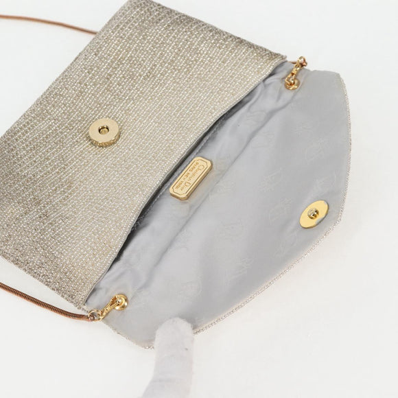 Christian Dior Shoulder Bag beads Silver Auth 118639V