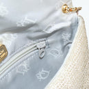 Christian Dior Shoulder Bag beads Silver Auth 118639V-25