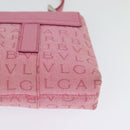 BVLGARI Shoulder Bag Canvas Silver Pink Auth 118640-16