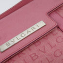 BVLGARI Shoulder Bag Canvas Silver Pink Auth 118640-17