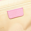 BVLGARI Shoulder Bag Canvas Silver Pink Auth 118640-18