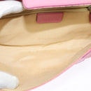 BVLGARI Shoulder Bag Canvas Silver Pink Auth 118640-11