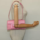 BVLGARI Shoulder Bag Canvas Silver Pink Auth 118640-22
