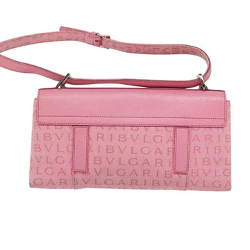 BVLGARI Shoulder Bag Canvas Silver Pink Auth 118640 - 0
