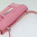 BVLGARI Shoulder Bag Canvas Silver Pink Auth 118640-6