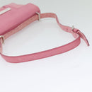 BVLGARI Shoulder Bag Canvas Silver Pink Auth 118640-7