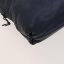 LOEWE Anagram Shoulder Bag Leather Navy Gold Auth 118642-14